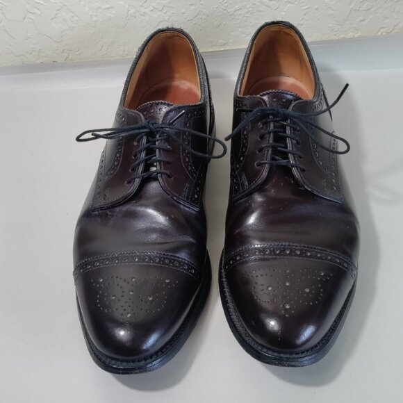 Allen Edmonds Sanford US‎ 12 B Burgundy 5237 Mens Cap  toe derby - Picture 1 of 9